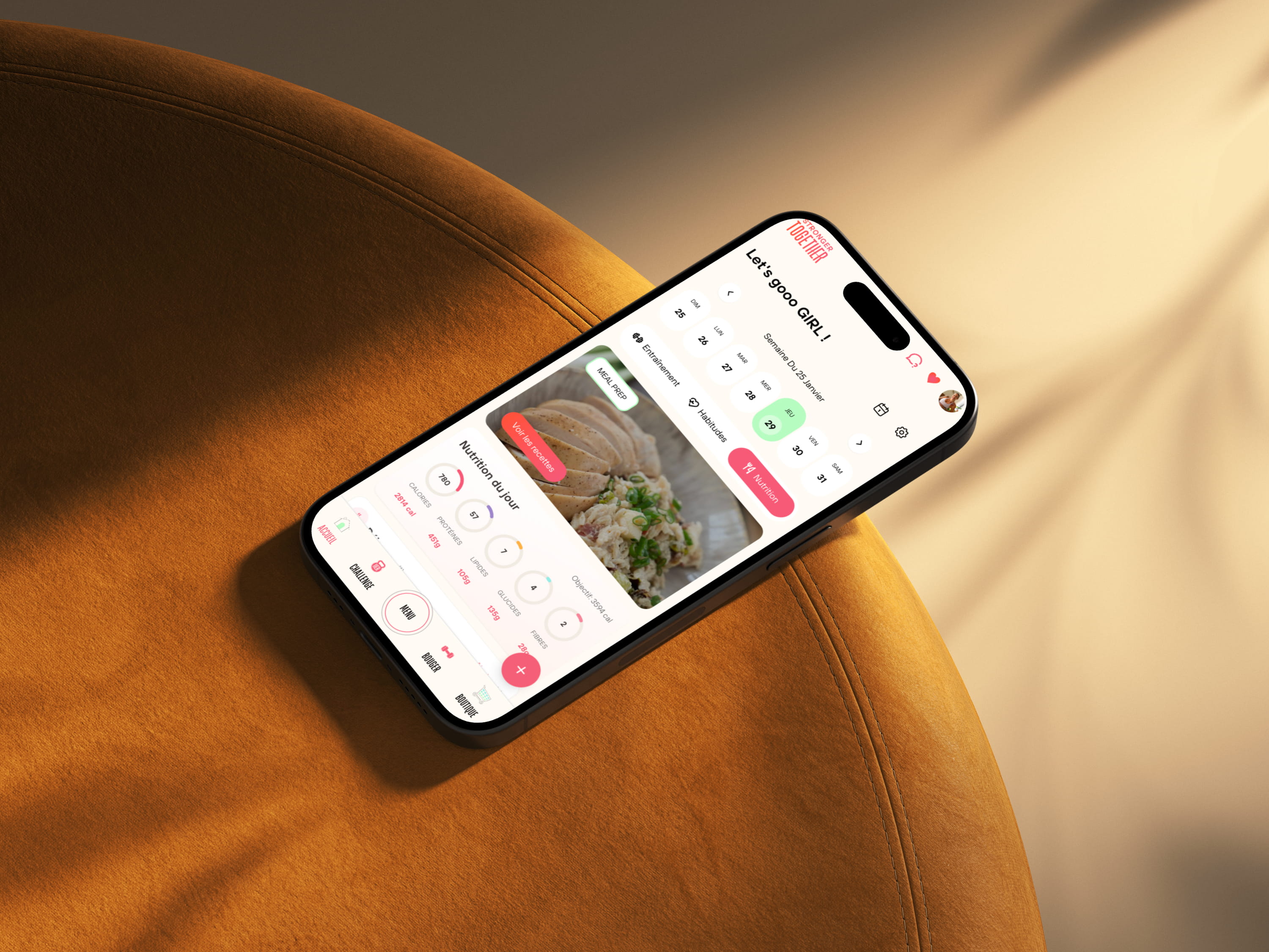 Mobile experience screenshot from Stronger Together